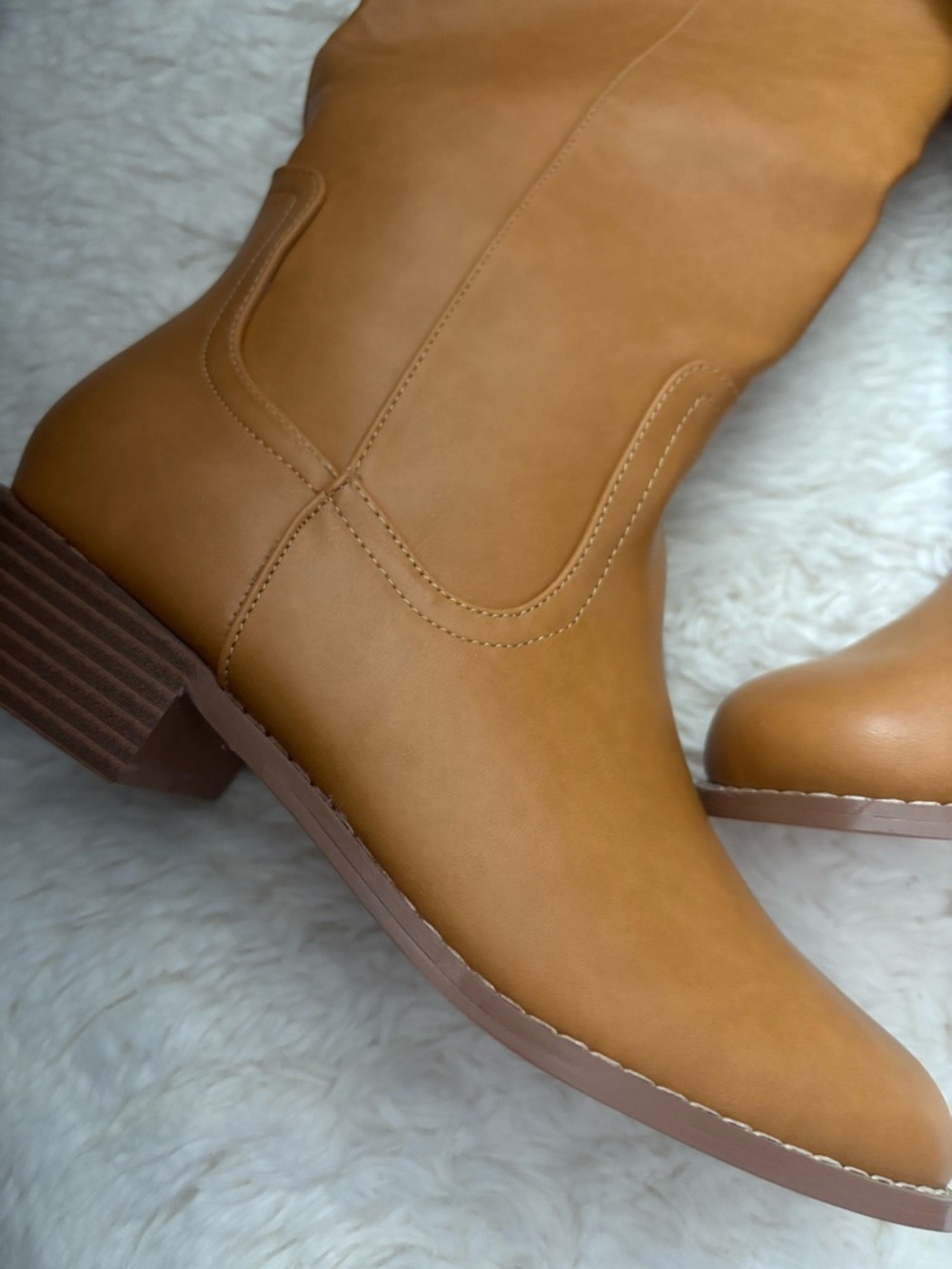 Shoe'N Tale Cognac Leather Knee High Riding Boots Size 6 - Picture 13 of 17
